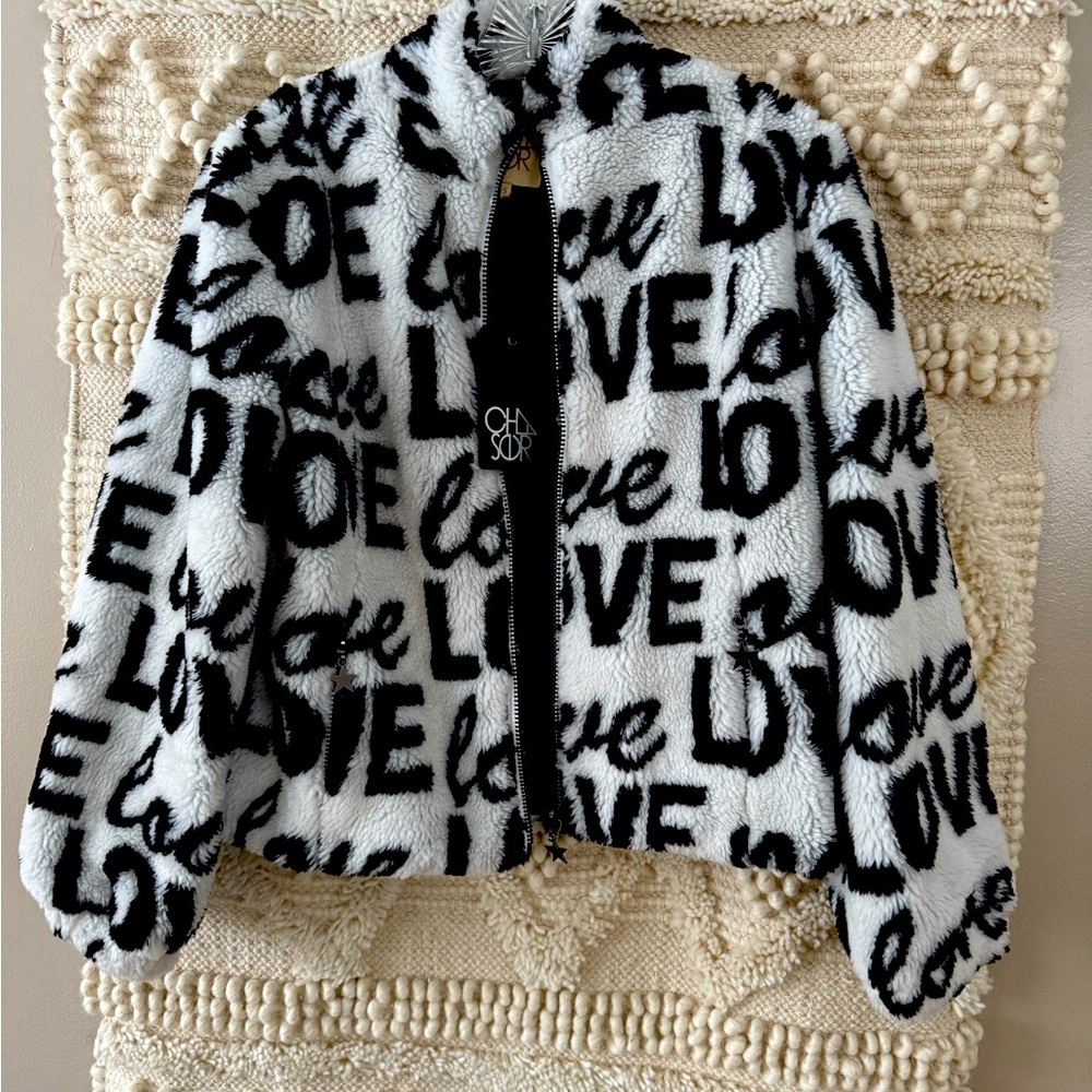 NWT Chaser Love Zip Up Teddy Jacket
